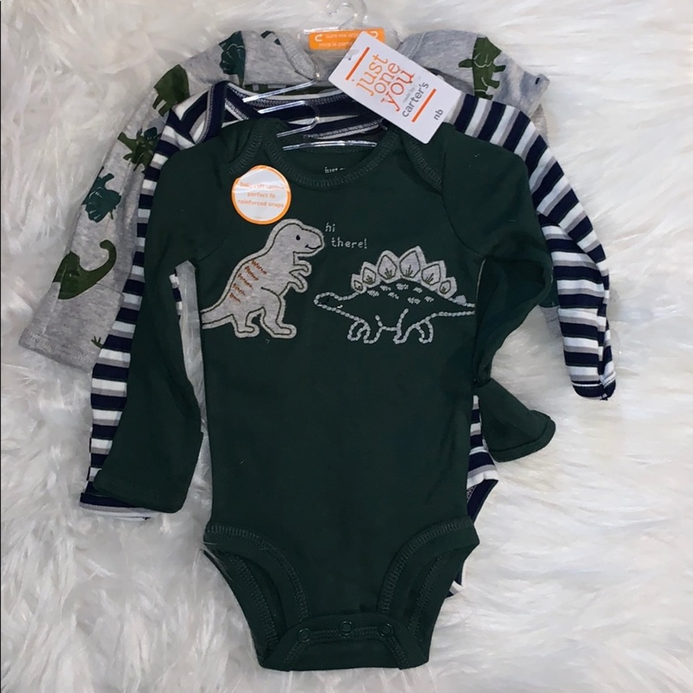 Longsleeve Carters Onesies - DINOS! W TAGS